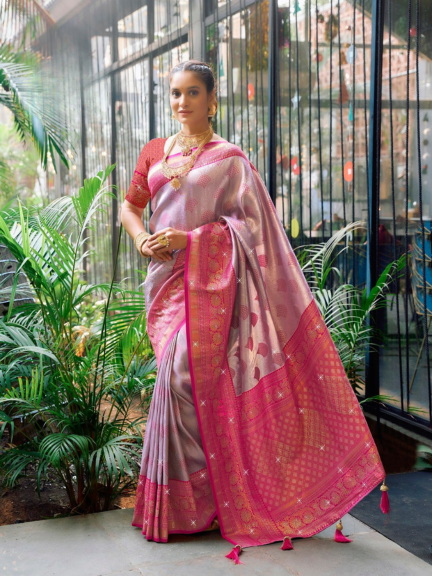 Soft Silk Swarovski Work Saree