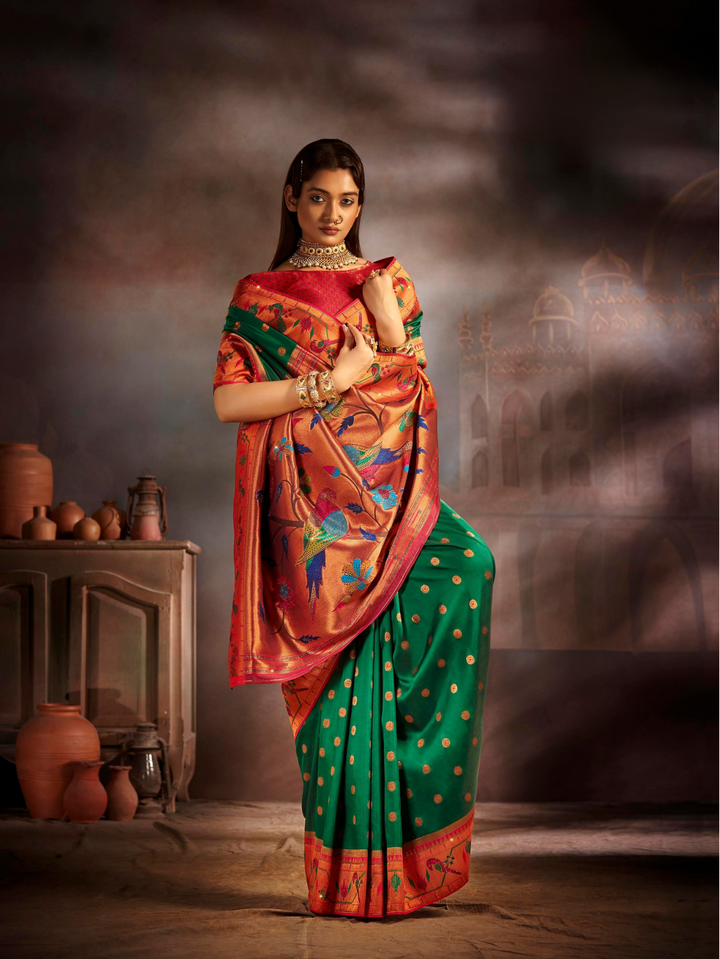 Heavy Swarovski Work Paithani Saree