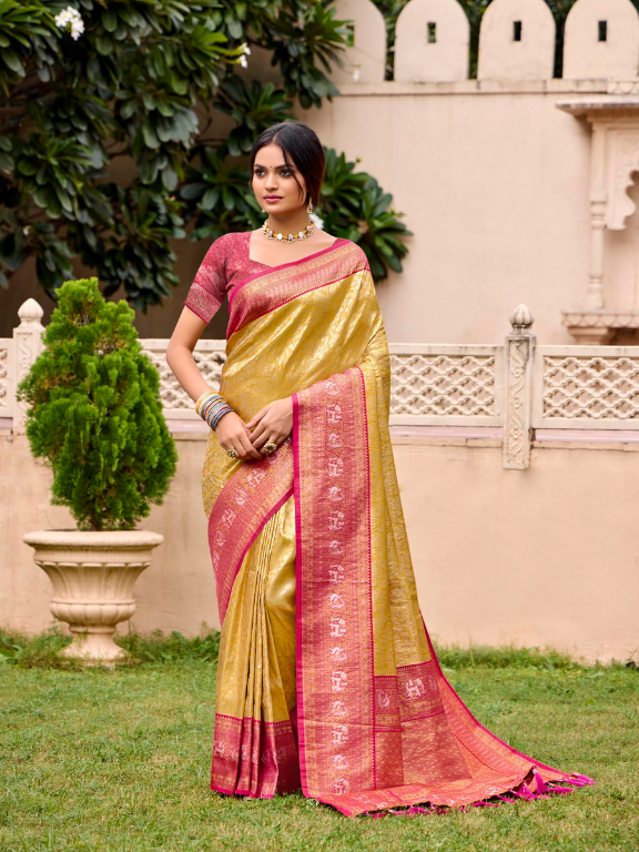 Exquisite Gold Silk Saree