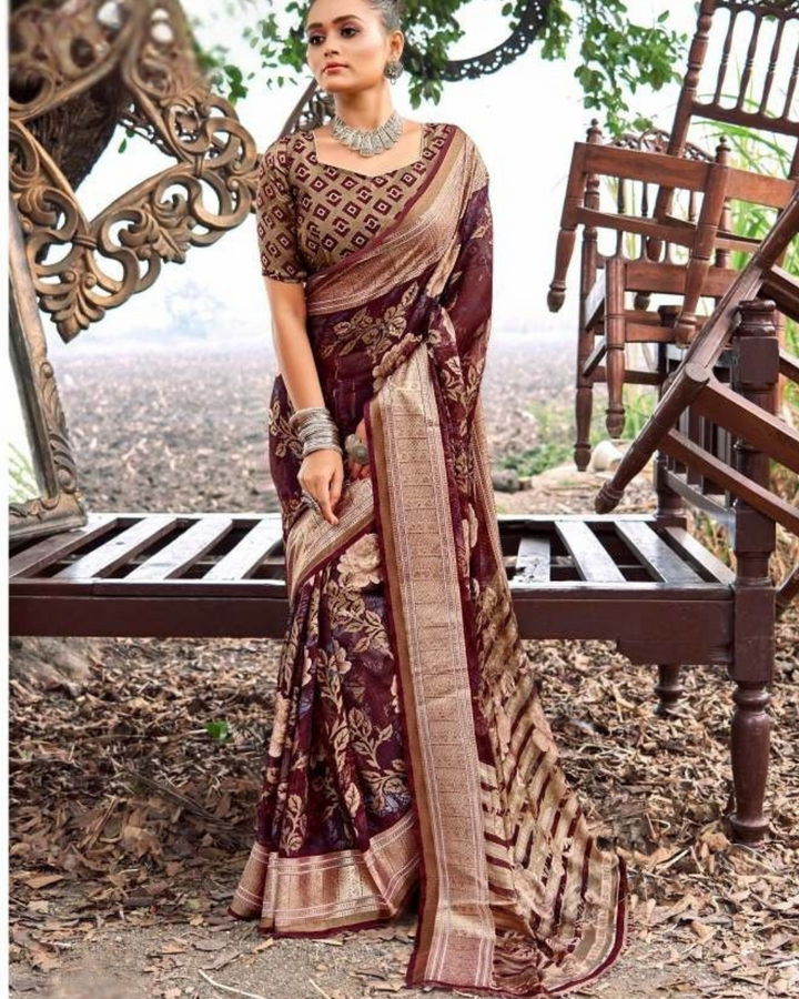 Beautiful Brasso Saree :  Pure Elegance - Dwarkadas Shamkumar