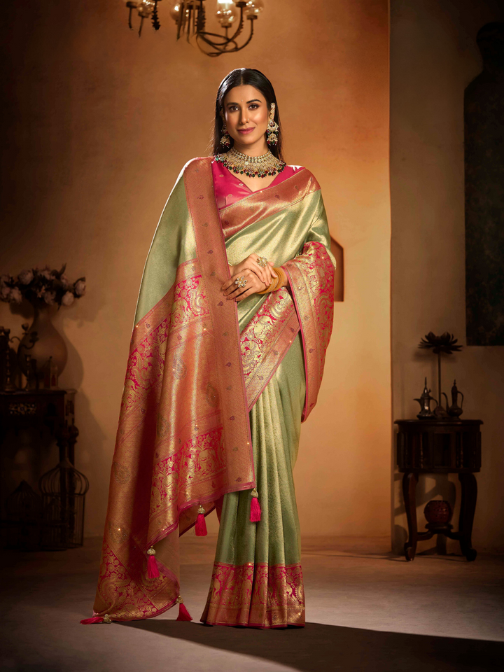 Exclusive South Silk Elephant Border saree