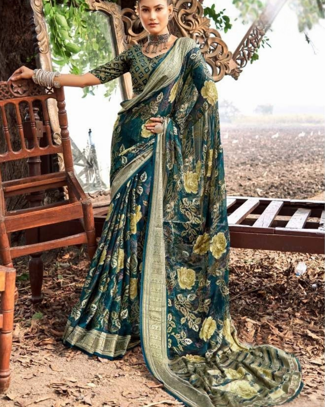 Beautiful Brasso Saree :  Pure Elegance - Dwarkadas Shamkumar