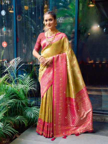 Soft Silk Swarovski Work Saree