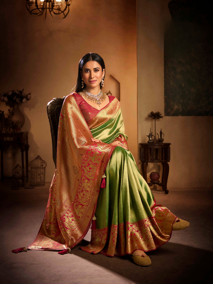 Exclusive South Silk Elephant Border saree