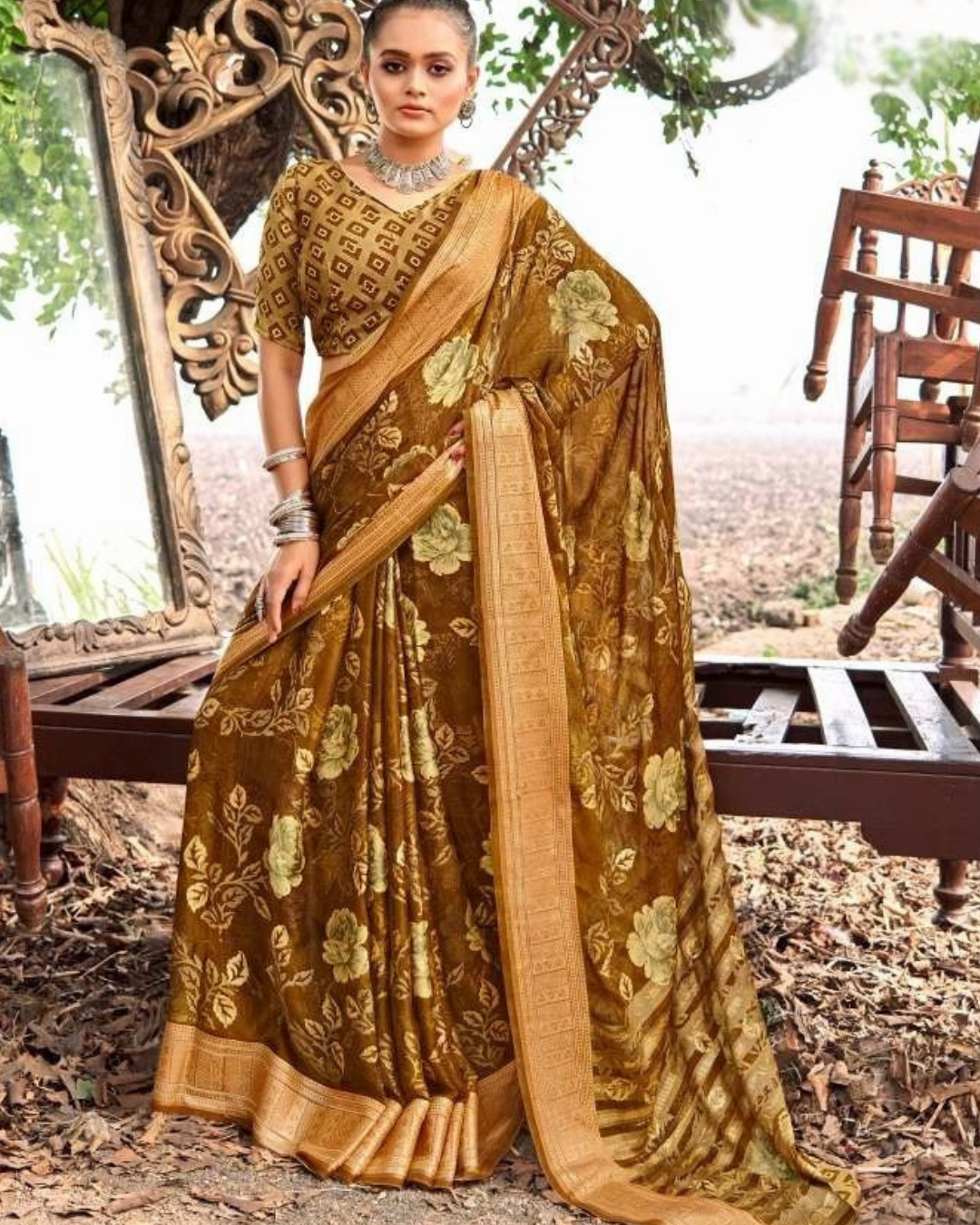 Beautiful Brasso Saree :  Pure Elegance - Dwarkadas Shamkumar