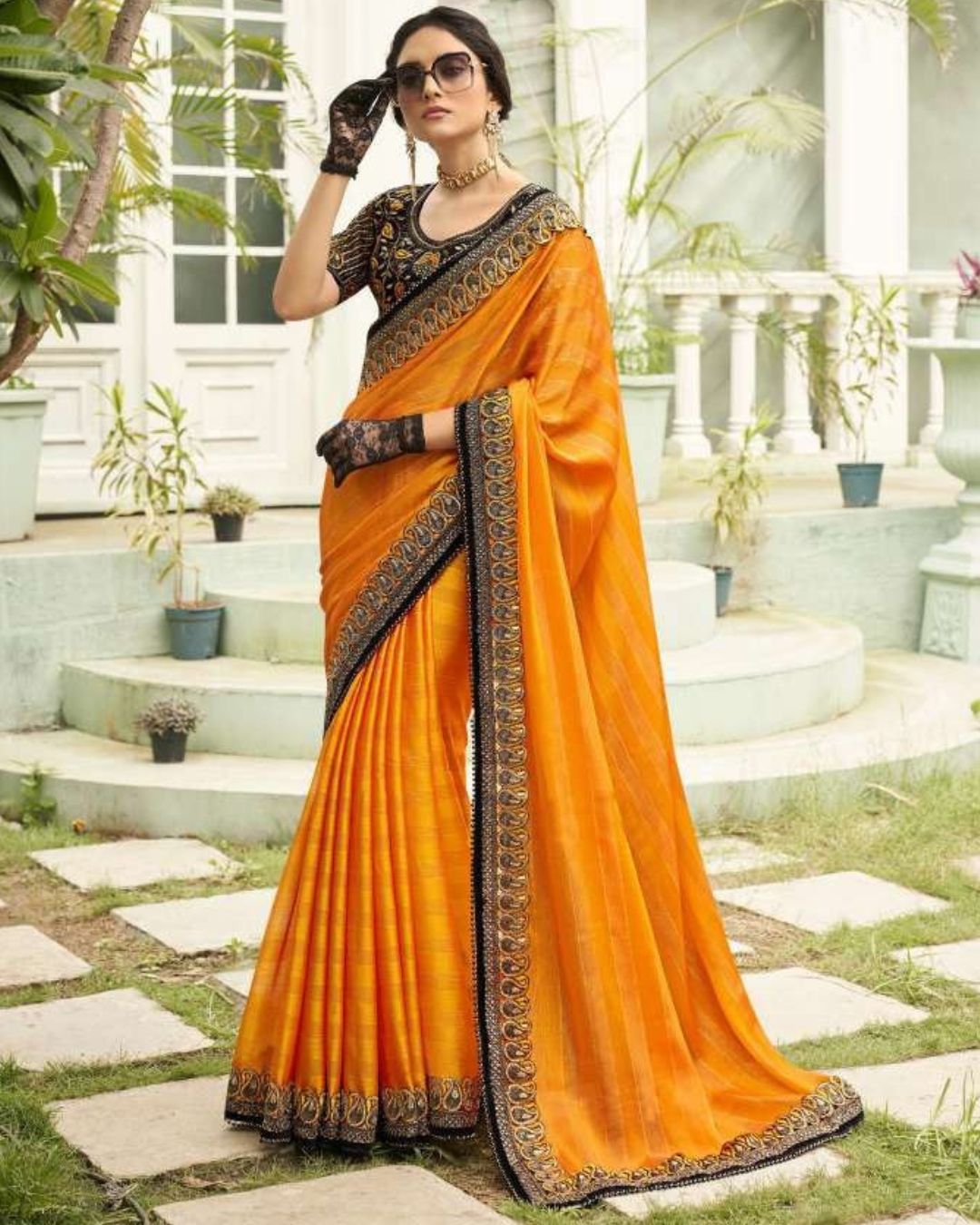 Heavy Blowse Designer Sarees