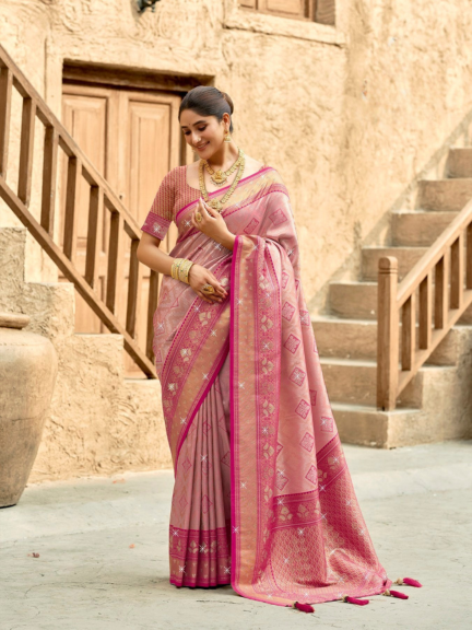 Heavy Swarovski Border Exquisite Silk Saree