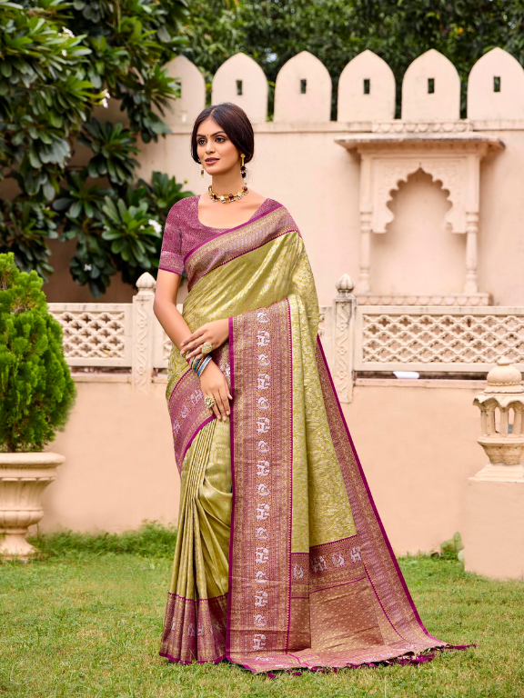 Exquisite Gold Silk Saree