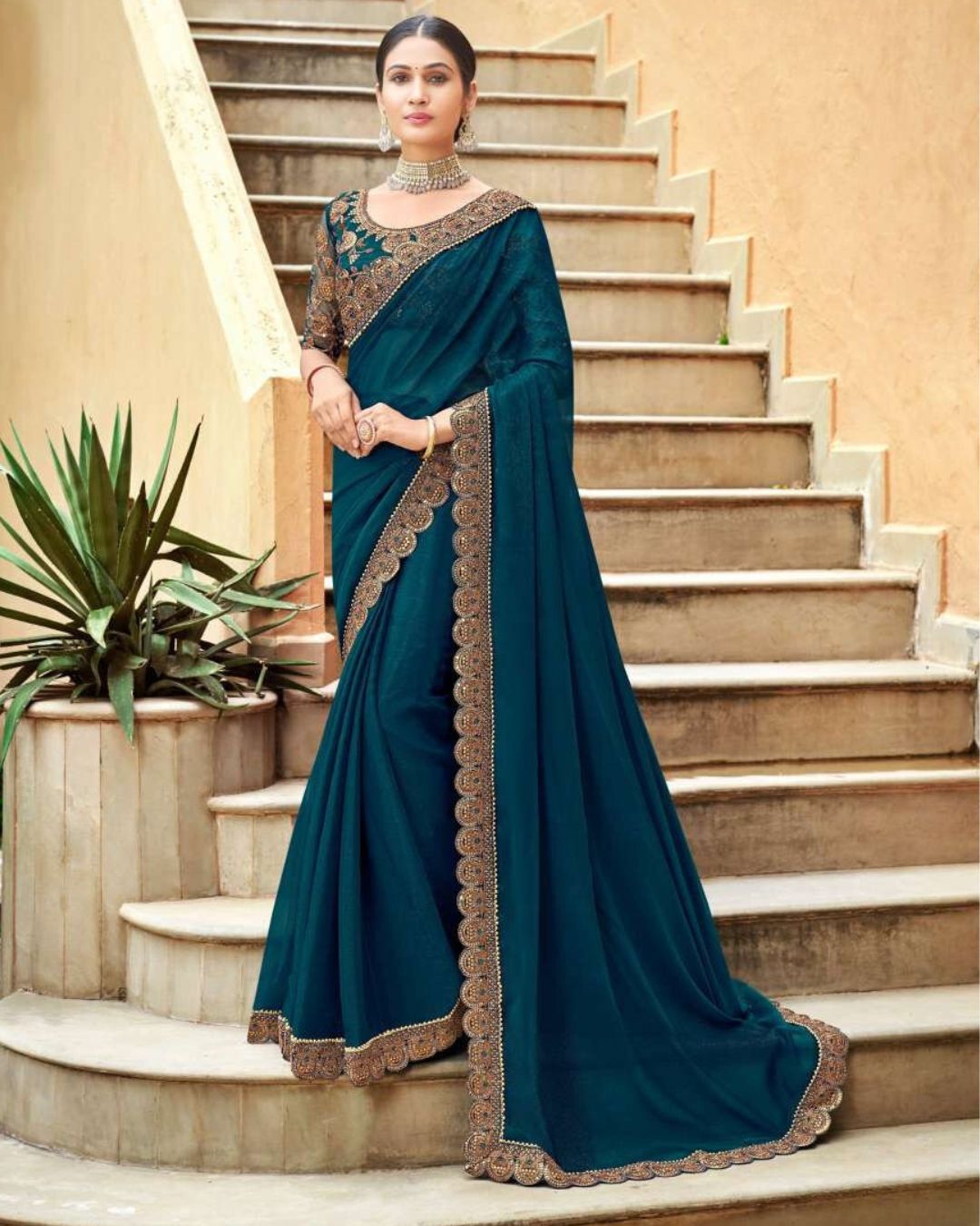 Heavy Blouse Designer Saree