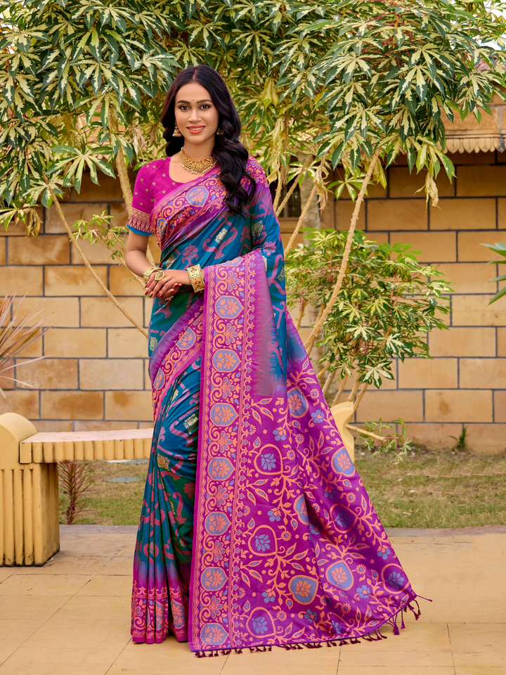 Ikkat Pochampally Soft Silk Saree