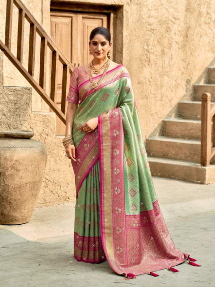 Heavy Swarovski Border Exquisite Silk Saree