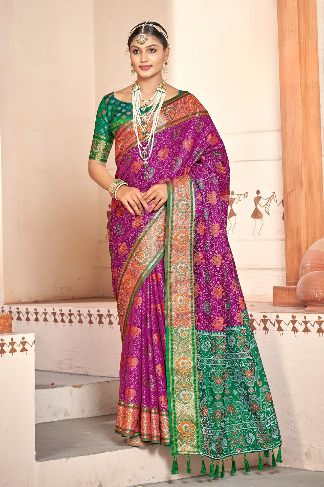 Traditional Rajkoti Patola Silk Saree