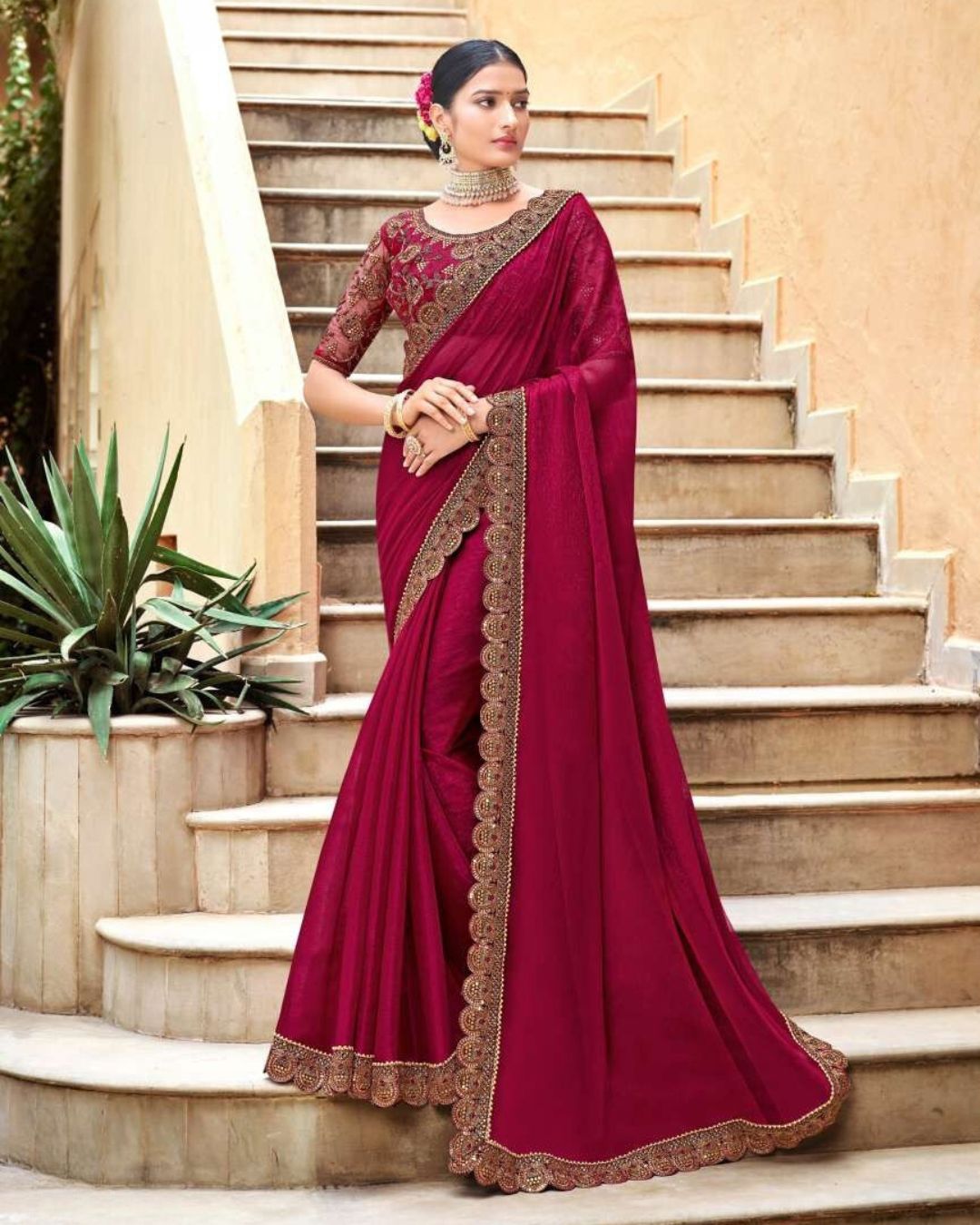 Heavy Blouse Designer Saree