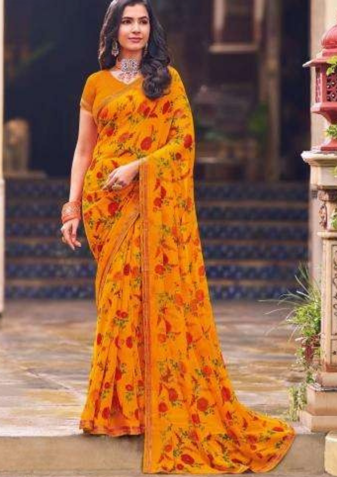 Stylish Daily Wear Georgette Saree