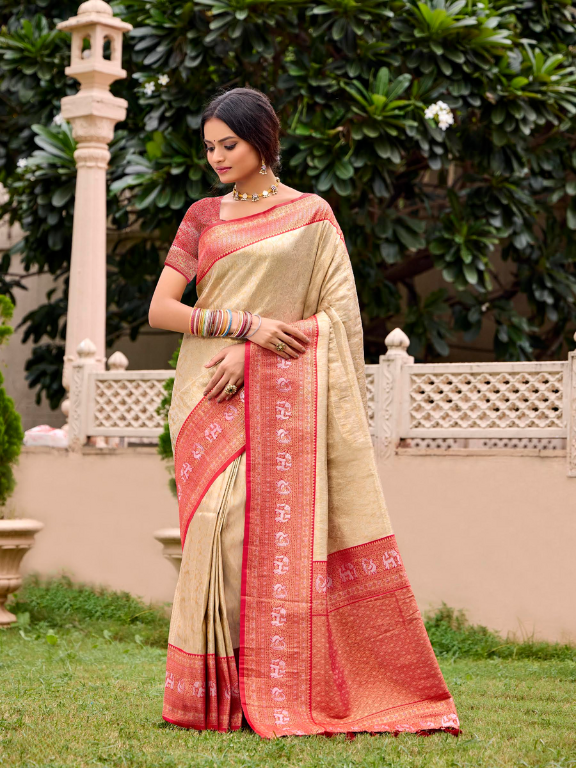 Exquisite Gold Silk Saree