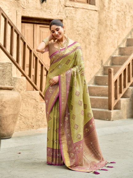 Heavy Swarovski Border Exquisite Silk Saree