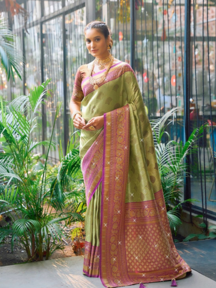 Soft Silk Swarovski Work Saree