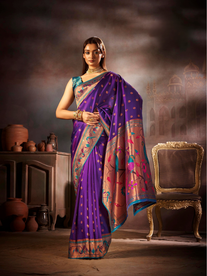 Heavy Swarovski Work Paithani Saree