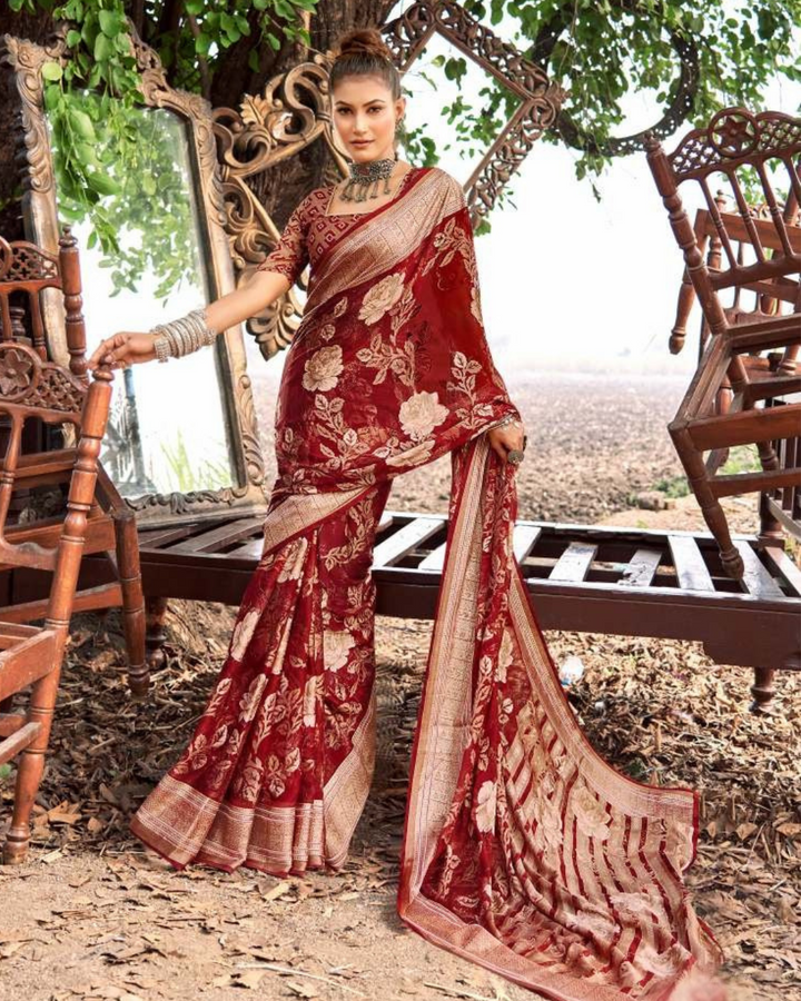 Beautiful Brasso Saree :  Pure Elegance - Dwarkadas Shamkumar